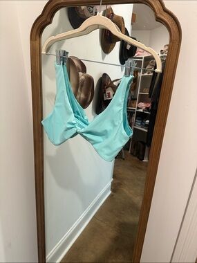 Light Aqua Twist-Front Bralette bikini top medium